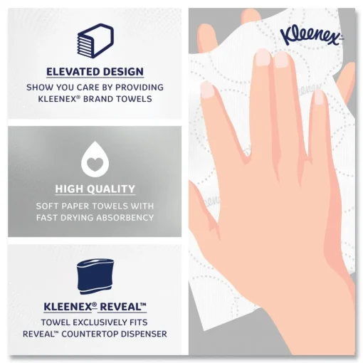 Clearance 2-Ply 8 in. x 9.4 in. Reveal Multi-Fold Towels - White (16/Carton) Paper & Dispensers
