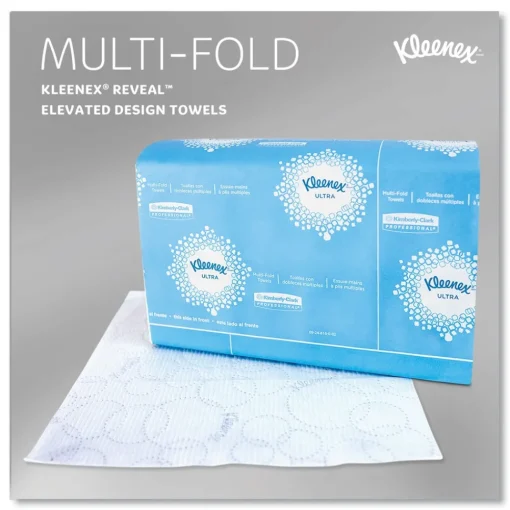 Clearance 2-Ply 8 in. x 9.4 in. Reveal Multi-Fold Towels - White (16/Carton) Paper & Dispensers