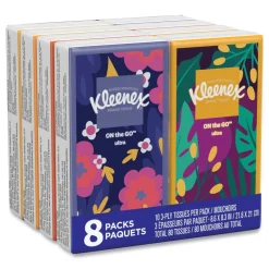 Sale 3-Ply On The Go Packs Facial Tissues - White (8/Pack) Paper & Dispensers