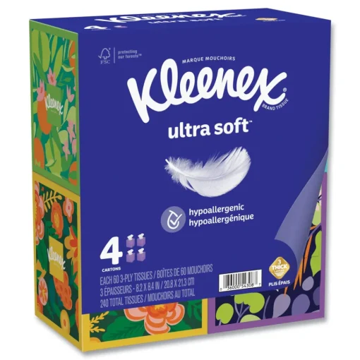 Hot Ultra Soft 3-Ply Facial Tissue - White (12/Carton) Paper & Dispensers