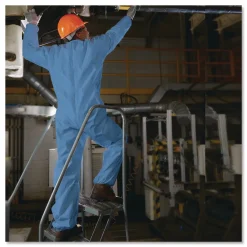 Best A65 Zipper Front Flame Resistant Coveralls with Hood/Elastic Wrists and Ankles - 3X-Large/Blue (21/Carton) Bib Overalls