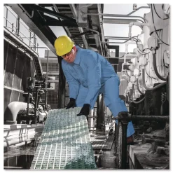 Best A65 Zipper Front Flame Resistant Coveralls with Hood/Elastic Wrists and Ankles - 3X-Large/Blue (21/Carton) Bib Overalls