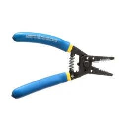 New 7.4 in. Solid and Stranded Copper Wire Stripper and Cutter - Blue/Yellow Cutting Tools