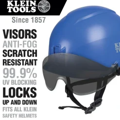 Safety Helmet Visor - Gray Tinted Protective Head Gear