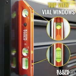 Best Water/Impact Resistant Lighted Torpedo Level with Magnet, 3 Vials and V-Groove Measuring Tools