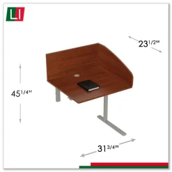 Clearance 31.25 in. x 23.25 in. x 45.25 in. 1-Leg Study Carrell Add On - Cherry Office Furniture & Lighting