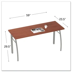 Clearance Trento Line 59.13 in. x 23.63 in. x 29.5 in. Rectangular Desk - Shaker Cherry Office Furniture & Lighting