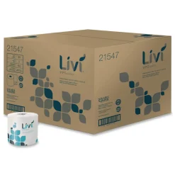 4.06 in. x 3.75 in. 2-Ply Septic-Safe Bath Tissue - White (80/Carton) Paper & Dispensers