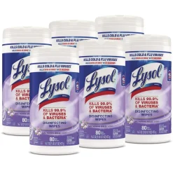 Clearance 19200-89347 7 in. x 7.25 in. 1-Ply Disinfecting Wipes - Early Morning Breeze, White (6 Canisters/Carton) Cleaning & Janitorial Supplies