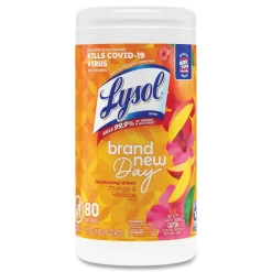 Hot 7 in. x 7.25 in. 1-Ply Disinfecting Wipes - Mango and Hibiscus/White Cleaning & Janitorial Supplies