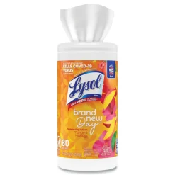 Hot 7 in. x 7.25 in. 1-Ply Disinfecting Wipes - Mango and Hibiscus/White Cleaning & Janitorial Supplies