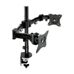 Best 360 Degree Rotation plus45 Degree/-45 Degree Tilt 90 Degree Pan Dual Monitor Mount For 27 in. Monitors Supports 20 lbs. - Black (1/Carton) Desk Accessories & Office Organizers