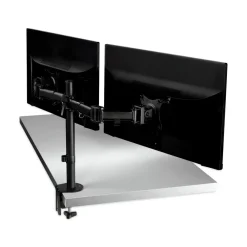 Best 360 Degree Rotation plus45 Degree/-45 Degree Tilt 90 Degree Pan Dual Monitor Mount For 27 in. Monitors Supports 20 lbs. - Black (1/Carton) Desk Accessories & Office Organizers