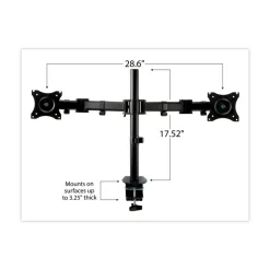 Best 360 Degree Rotation plus45 Degree/-45 Degree Tilt 90 Degree Pan Dual Monitor Mount For 27 in. Monitors Supports 20 lbs. - Black (1/Carton) Desk Accessories & Office Organizers