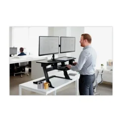 Best 360 Degree Rotation plus45 Degree/-45 Degree Tilt 90 Degree Pan Dual Monitor Mount For 27 in. Monitors Supports 20 lbs. - Black (1/Carton) Desk Accessories & Office Organizers
