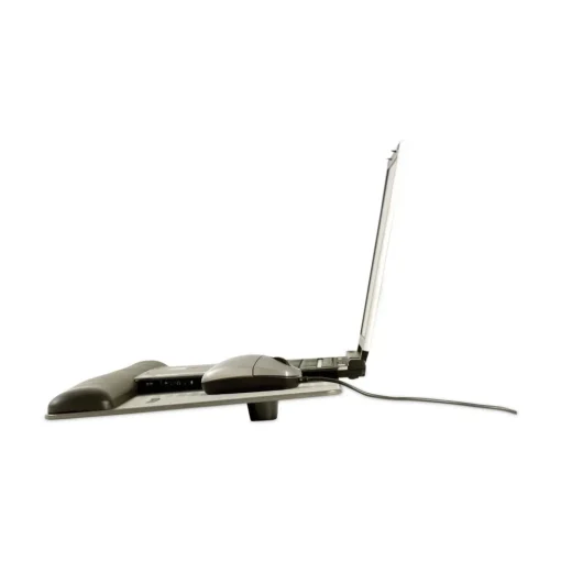 Best 25.5 in. x 10.6 in. Antimicrobial Gel Mouse Pad/Keyboard Wrist Rest Platform - Black/Silver Mouse Pads & Wrist Support
