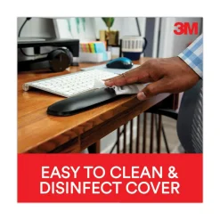 Best 25.5 in. x 10.6 in. Antimicrobial Gel Mouse Pad/Keyboard Wrist Rest Platform - Black/Silver Mouse Pads & Wrist Support