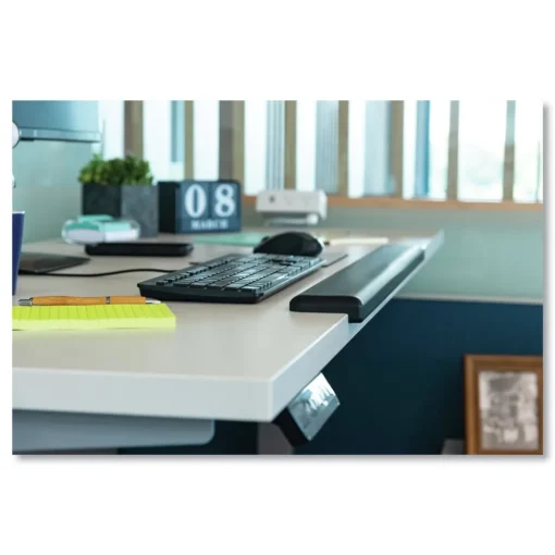 30.13 in. x 3.25 in. Gel Wrist Rest for Standing Desks - Black Mouse Pads & Wrist Support