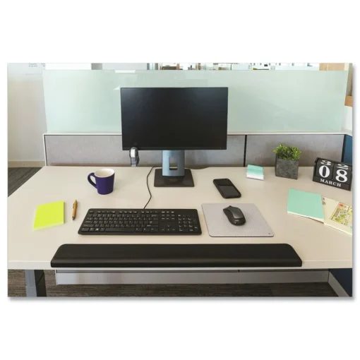 30.13 in. x 3.25 in. Gel Wrist Rest for Standing Desks - Black Mouse Pads & Wrist Support