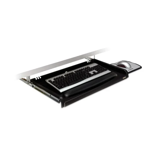 23 in. x 14 in. Under Desk Keyboard Drawer - Black Desk Accessories & Office Organizers