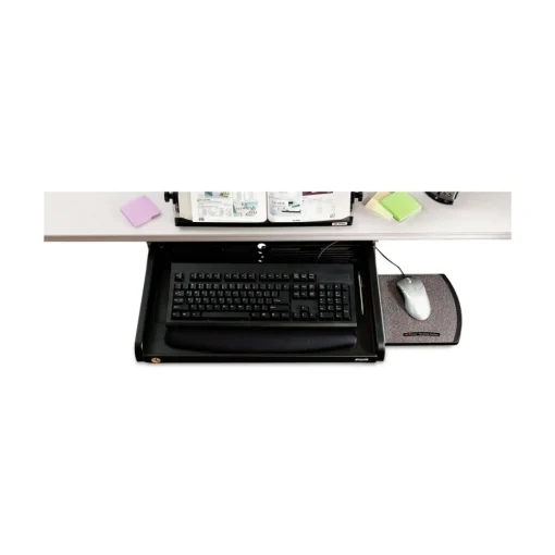 23 in. x 14 in. Under Desk Keyboard Drawer - Black Desk Accessories & Office Organizers