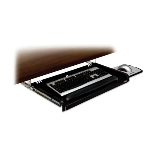 23 in. x 14 in. Under Desk Keyboard Drawer - Black Desk Accessories & Office Organizers