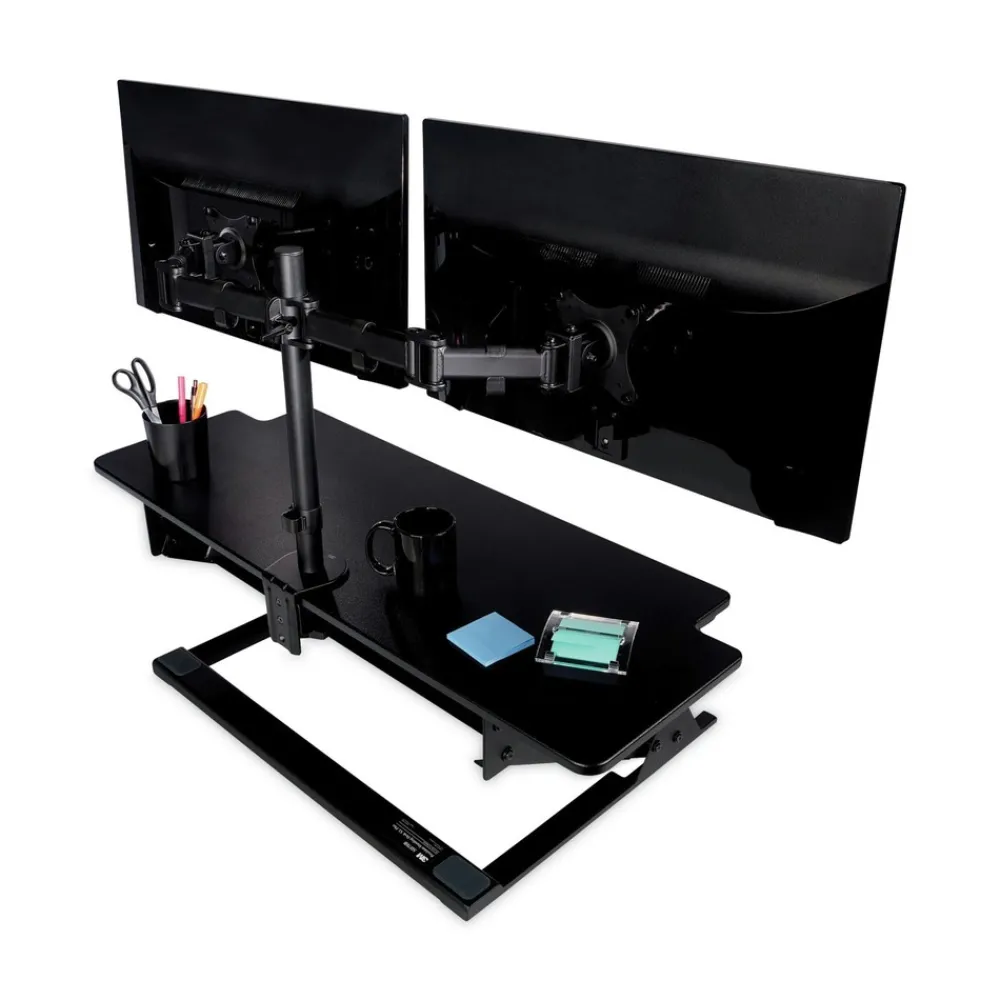 Hot 42 in. x 23.2 in. x 6.2 in. to 20 in. Precision Standing Desk - Black Office Furniture & Lighting