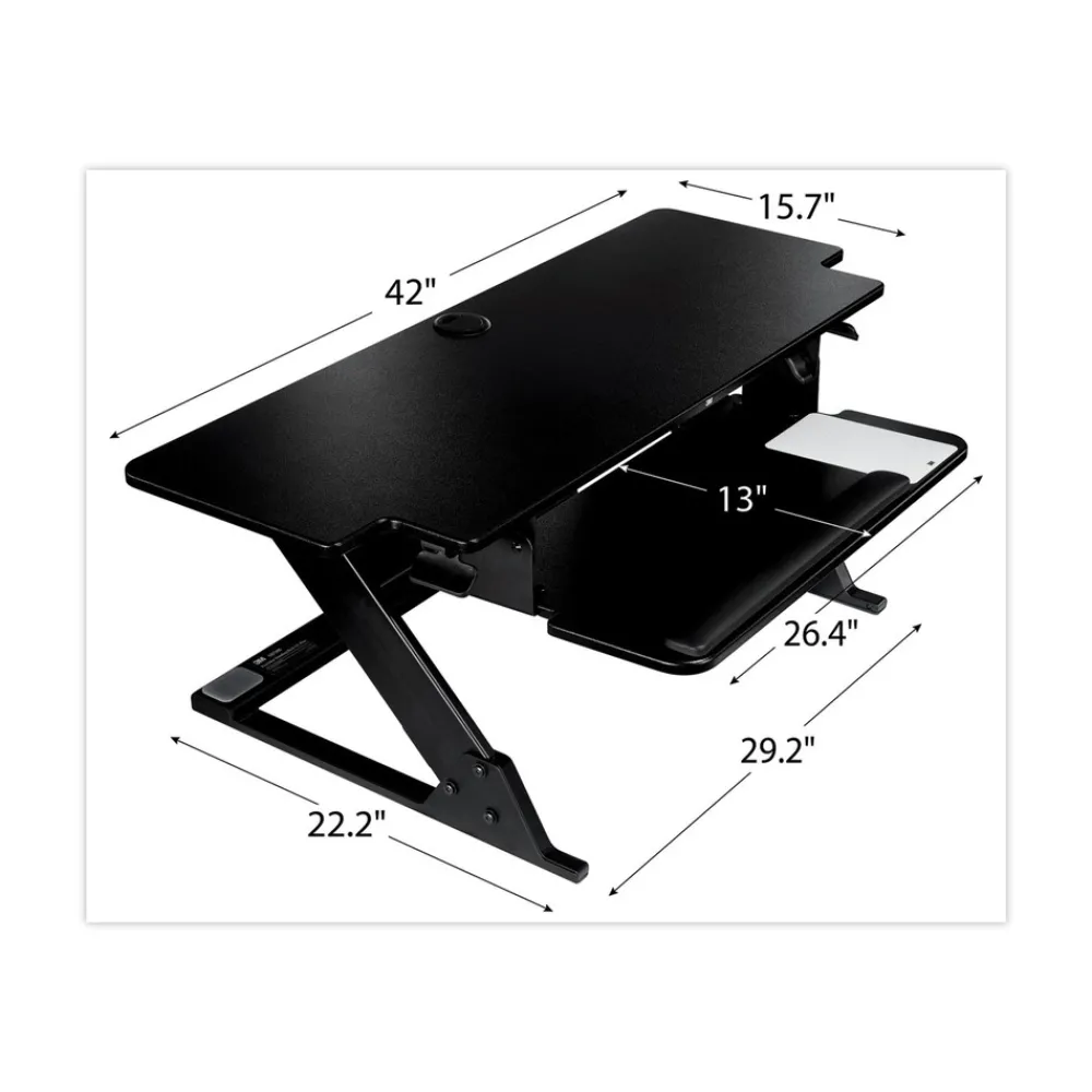 Hot 42 in. x 23.2 in. x 6.2 in. to 20 in. Precision Standing Desk - Black Office Furniture & Lighting