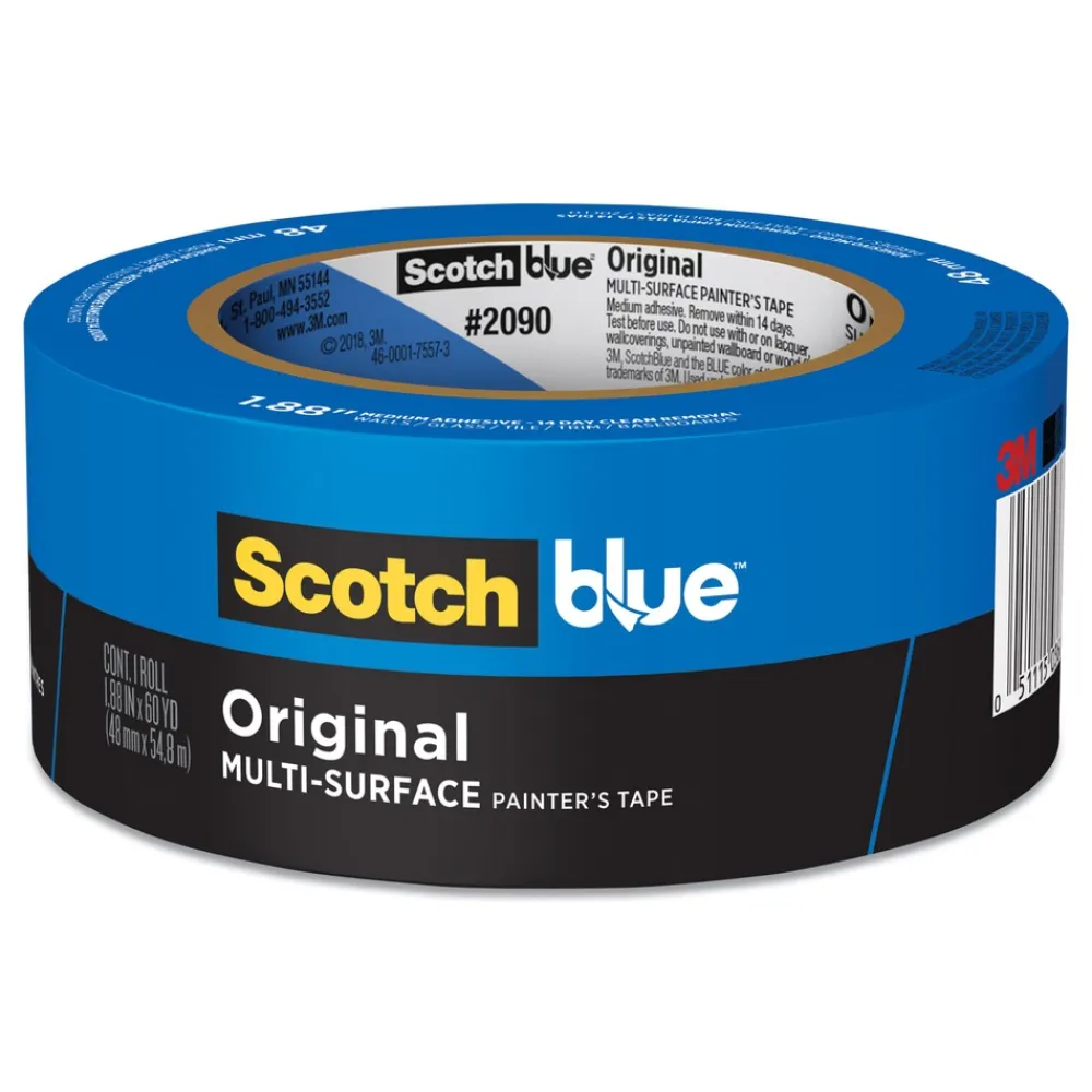 Hot 2 in. x 60 yds 3 in. Core Original Multi-Surface Painter's Tape - Blue (1-Roll) Mailing, Packing & Shipping