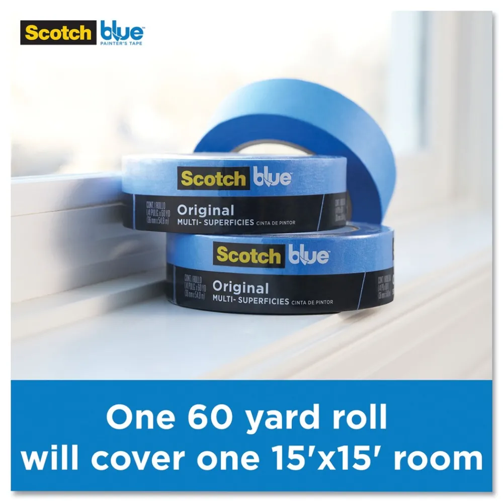Hot 2 in. x 60 yds 3 in. Core Original Multi-Surface Painter's Tape - Blue (1-Roll) Mailing, Packing & Shipping