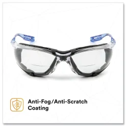 Best CCS plus1.5 Diopter Strength Protective Eyewear with Foam Gasket - Blue Plastic Frame, Clear Polycarbonate Lens Eye Protection