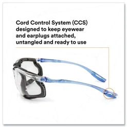 Discount CCS Protective Eyewear with Foam Gasket - Blue Plastic Frame/Clear Polycarbonate Lens Eye Protection