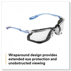 Discount CCS Protective Eyewear with Foam Gasket - Blue Plastic Frame/Clear Polycarbonate Lens Eye Protection