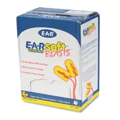 Clearance E-A-Rsoft Corded Foam Blasts Earplugs - Yellow Neon (200/Box) Jobsite Accessories