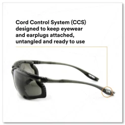 Discount Virtua CCS Protective Eyewear with Foam Gasket - Black/Gray Plastic Frame Gray Polycarbonate Lens Eye Protection