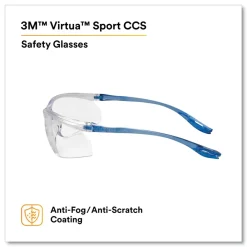 Hot Virtua Plastic Frame Polycarbonate Lens Sport CCS Protective Eyewear - Blue Frame/Clear Lens Eye Protection