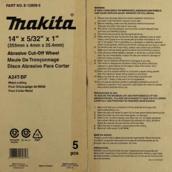 Online 5-Piece 14 in. x 5/32 in. x 1 in. Abrasive Cut‑Off Wheels Set Power Tool Accessories