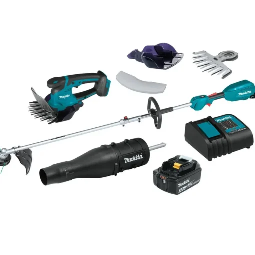 Sale 18V LXT Cordless Couple Shaft Power Head with 13 in. String Trimmer & Blower Attachment and 6‑5/16 in. Cordless Grass Shear Bundle String Trimmers