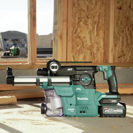Clearance 40V max XGT 1‑3/16 in. SDS‑Plus Cordless Rotary Hammer Kit with Dust Extractor and 4‑1/2 in. / 5 in. Angle Grinder with Electric Brake Virtual Bundle Angle Grinders