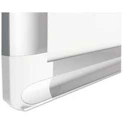 Hot 48 in. x 36 in. 1 in. x 2 in. Cells Gridded Magnetic Steel Dry Erase Project Planning Board - White Surface/Satin Aluminum Frame Office Presentation Supplies