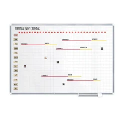Outlet 1 in. x 1 in. Calendar Dates Interchangeable Magnetic Board Accessories - Red/White (35/Pack) Office Presentation Supplies