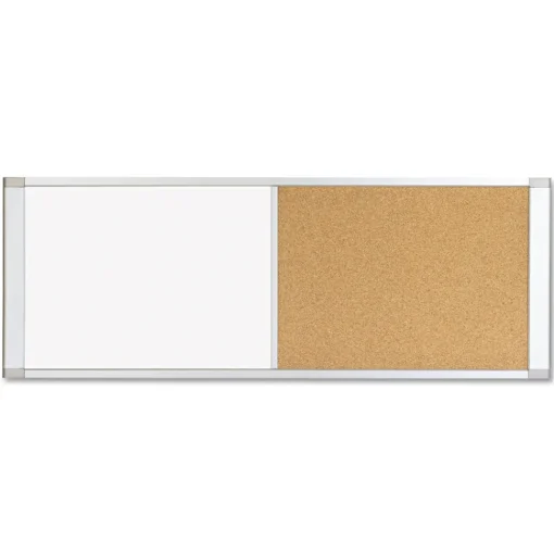 Hot 48 in. x 18 in. Combo Cubicle Workstation Dry Erase/Cork Board - Tan/White Surface, Aluminum Frame Office Presentation Supplies