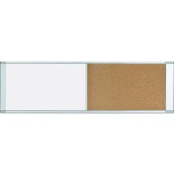 Hot 48 in. x 18 in. Combo Cubicle Workstation Dry Erase/Cork Board - Tan/White Surface, Aluminum Frame Office Presentation Supplies