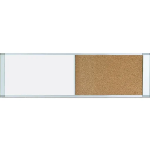 Hot 48 in. x 18 in. Combo Cubicle Workstation Dry Erase/Cork Board - Tan/White Surface, Aluminum Frame Office Presentation Supplies