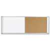 Clearance 36 in. x 18 in. Cubicle Workstation Magnetic Dry Erase/Bulletin Board Combo - Tan/White Surface/Satin Aluminum Frame Office Presentation Supplies