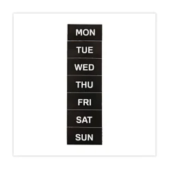 Sale 2 in. x 1 in. Days of Week Interchangeable Magnetic Board Accessories - Black/White (7/Pack) Office Presentation Supplies