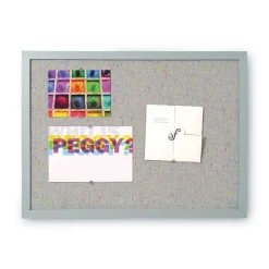New 24 in. x 18 in. Designer Fabric Bulletin Board - Gray Fabric/Gray Frame Mailing, Packing & Shipping