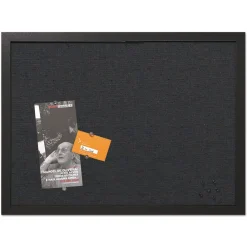 Clearance 24 in. x 18 in. Designer Fabric Bulletin Board - Black Office Presentation Supplies
