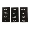 Hot 2 in. x 1 in. Months of Year Interchangeable Magnetic Board Accessories - Black/White (12/Pack) Office Presentation Supplies