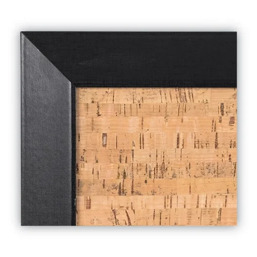 Online 36 in. x 24 in. Natural Cork Bulletin Board - Tan Surface/Black Wood Frame Office Presentation Supplies
